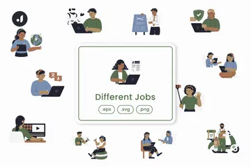 Verschiedene jobs Illustrationspack