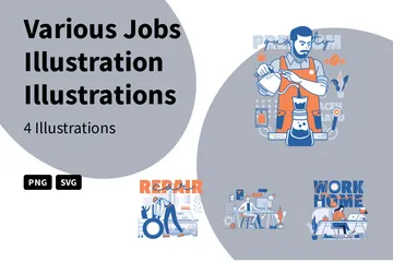 Verschiedene Jobs, Abbildung Illustrationspack