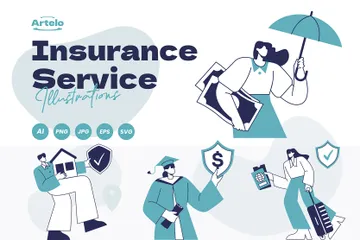 Versicherungsservice Illustrationspack