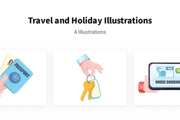 Viagens e férias Pacote de Ilustrações