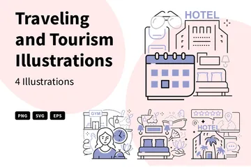 Viagens e Turismo Pacote de Ilustrações