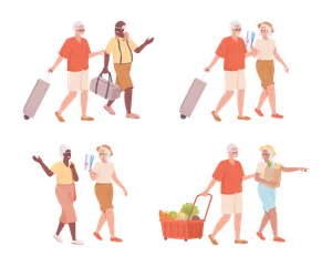 Viajantes seniores Pacote de Ilustrações