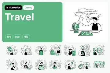 Viajar Paquete de Ilustraciones