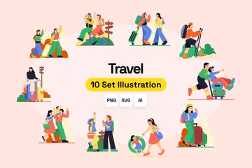 Viajar Paquete de Ilustraciones