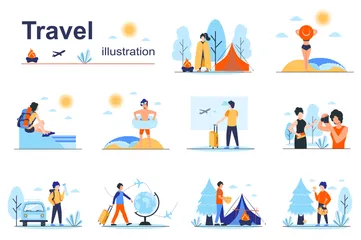 Viajar Paquete de Ilustraciones