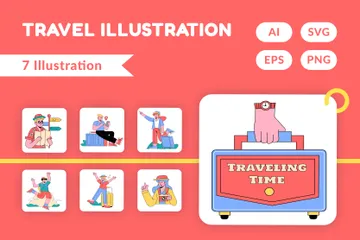 Viajar Paquete de Ilustraciones