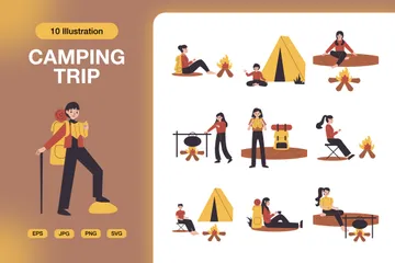 Viaje de campamento Paquete de Ilustraciones