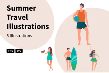 Viajes de verano Paquete de Ilustraciones