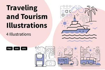 Viajes y turismo Paquete de Ilustraciones