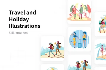 Viajes y vacaciones Illustration Pack