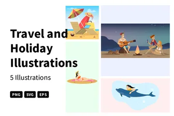 Viajes y vacaciones Paquete de Ilustraciones