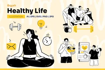 Vida saludable Paquete de Ilustraciones