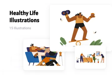 Vida saludable Paquete de Ilustraciones
