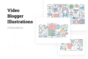 Video Blogger Illustration Pack