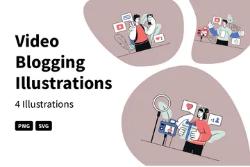 Video Blogging Illustration Pack