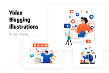 Video Blogging Illustration Pack