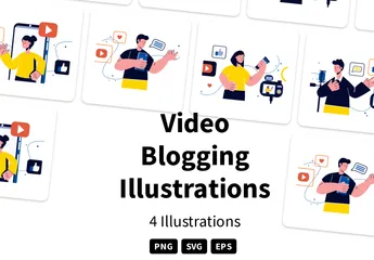 Video Blogging Illustration Pack