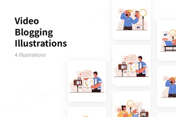 Video Blogging Illustration Pack