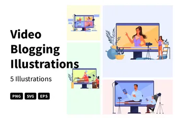 Video Blogging Illustration Pack