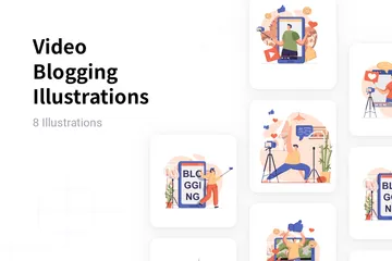 Video Blogging Illustration Pack