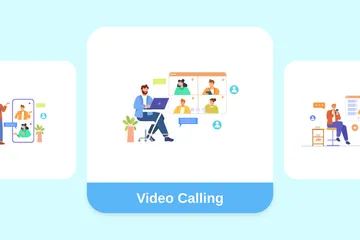 Video Calling Illustration Pack