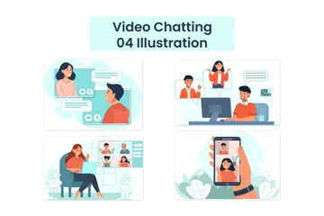 Video Chatting Illustration Pack