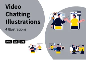 Video Chatting Illustration Pack
