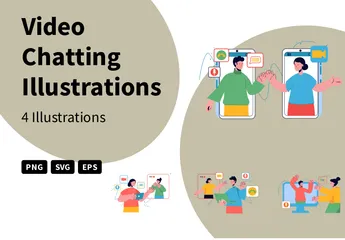 Video Chatting Illustration Pack