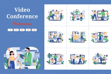 Video Conference Illustration Pack