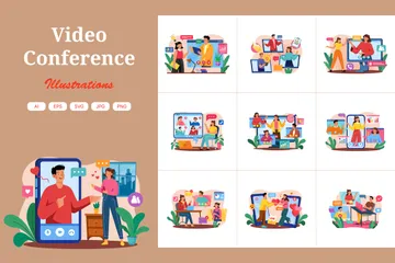 Video Conference Illustration Pack