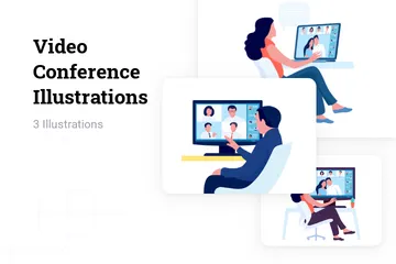 Video Conference Illustration Pack