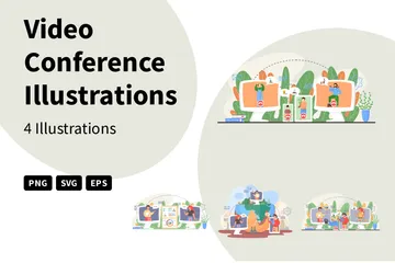 Video Conference Illustration Pack