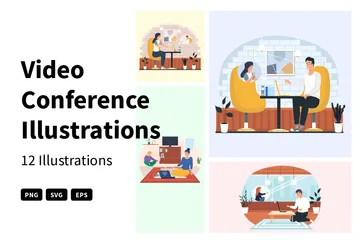 Video Conference Illustration Pack