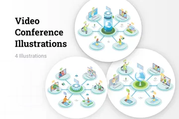 Video Conference Illustration Pack