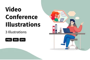 Video Conference Illustration Pack