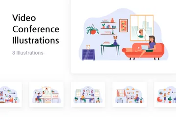 Video Conference Illustration Pack