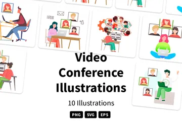 Video Conference Illustration Pack