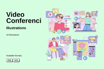 Video Conferencing Illustration Pack