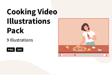 Vidéo de cuisine Pack d'Illustrations