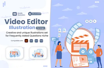 Video Editor Illustration Pack