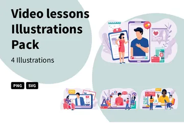 Video Lessons Illustration Pack