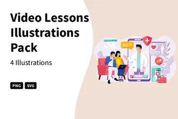 Video Lessons Illustration Pack