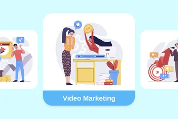 Marketing vidéo Pack d'Illustrations