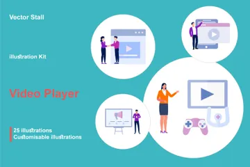 Video Player Illustration Pack