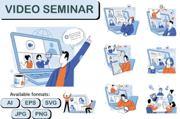 Video Seminar Illustration Pack