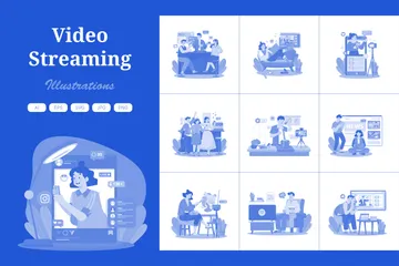 Video Streaming Illustration Pack