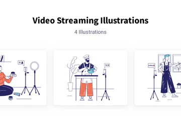 Video Streaming Illustration Pack