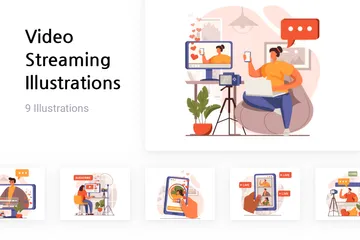 Video Streaming Illustration Pack