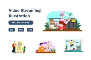 Video Streaming Illustration Pack