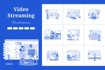 Video Streaming Illustration Pack